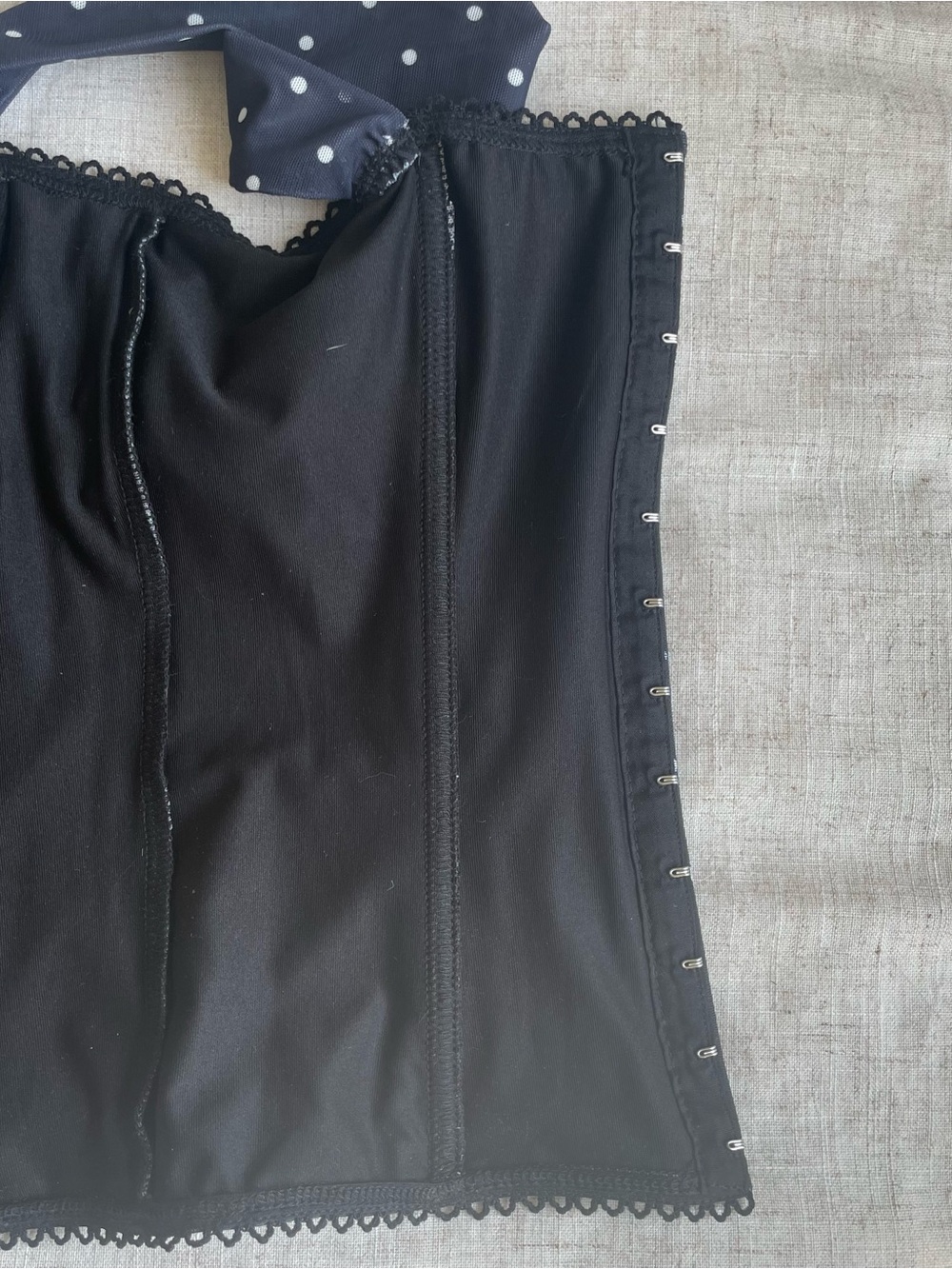 Edikted Polka Dot Bustier Tank Top - Navy - Picture 4 of 6